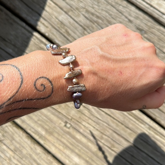 Champagne pearl bracelet - Picture 5 of 5